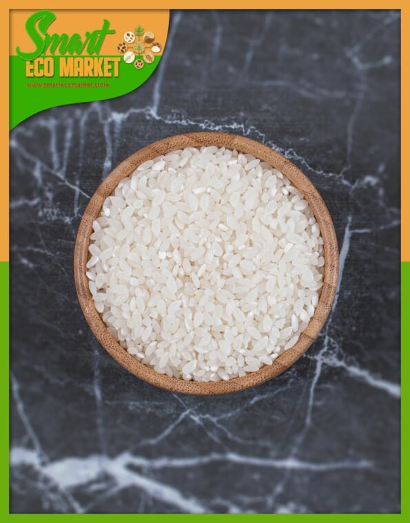 Recipiente con Arroz Koshihikari para Sushi.