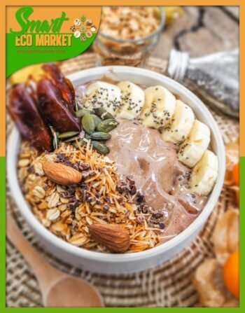 Desayuno con Chips de Banana (Filipinas), nueces, y granola.